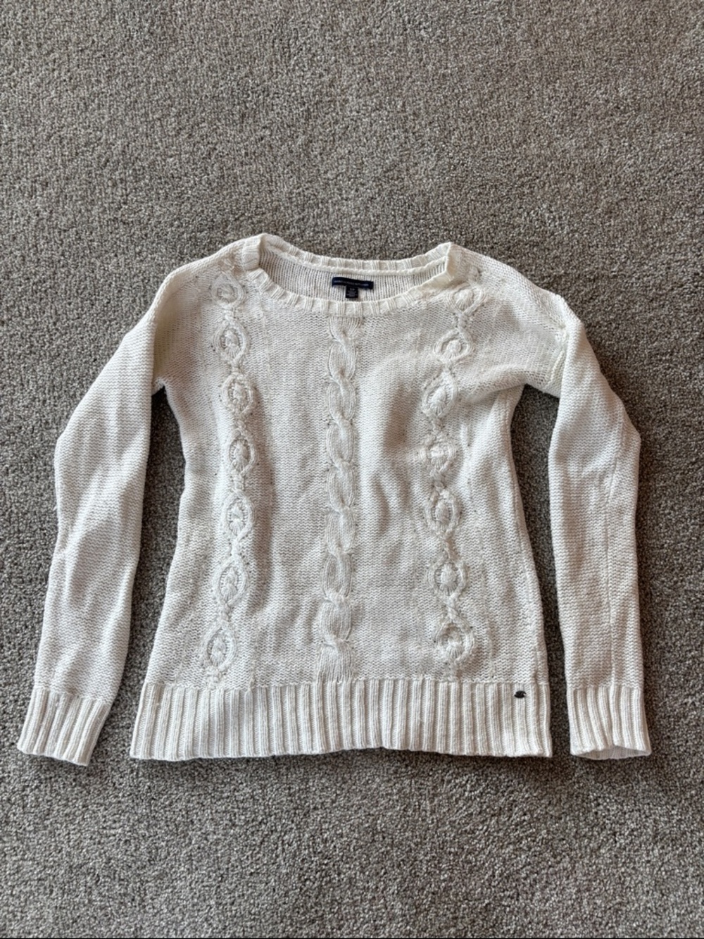 White Cable Sweater